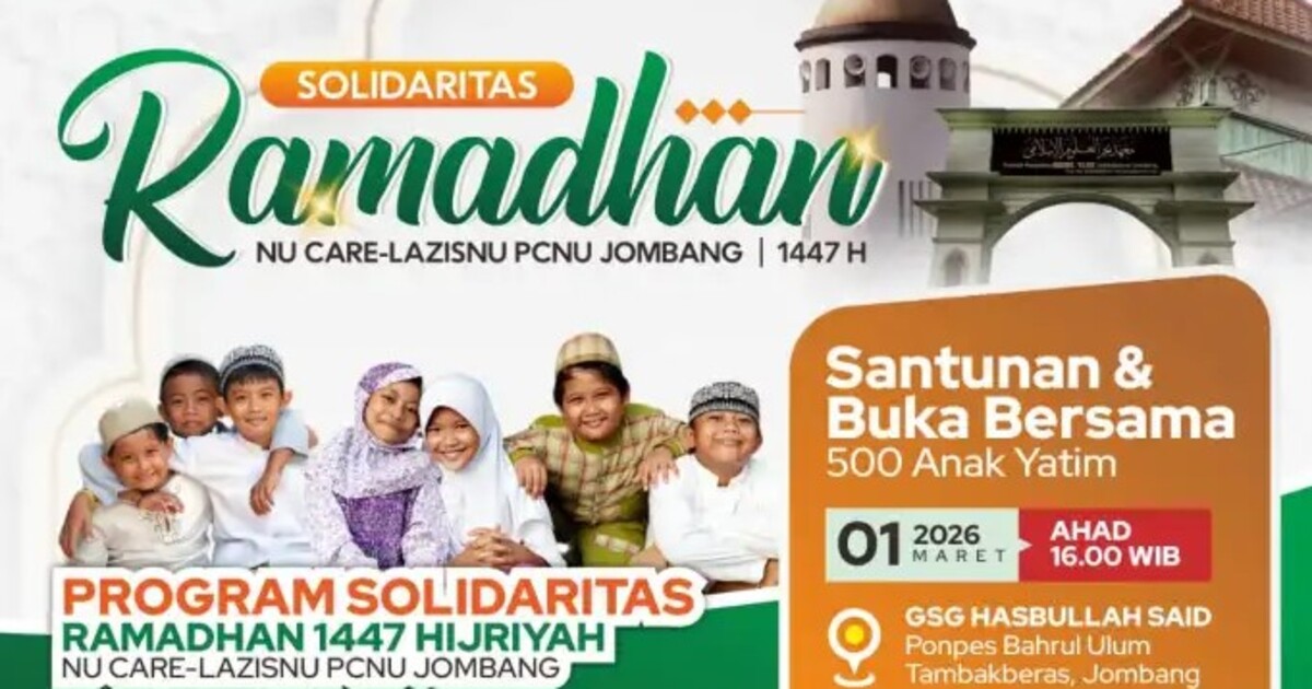 Ramadhan 1447 H, LAZISNU Jombang Bakal Gelar Santu ...
